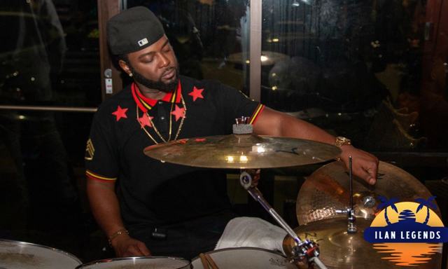 The drummer at his kit