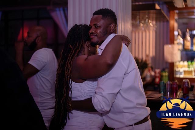 Guests hugging on the dance floor