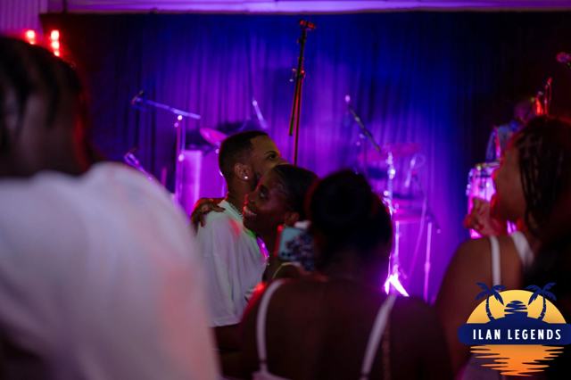 Dancing under purple lights