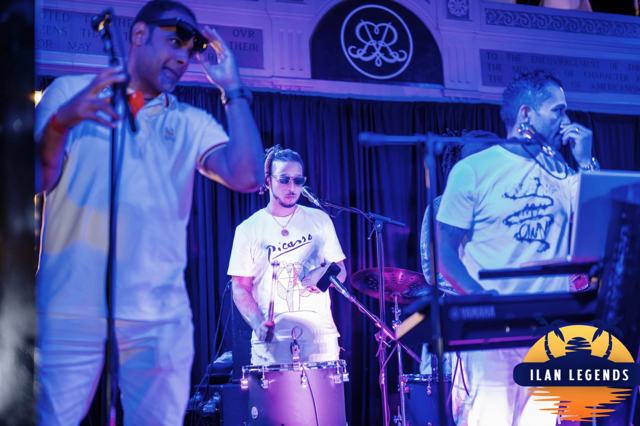 The band on stage