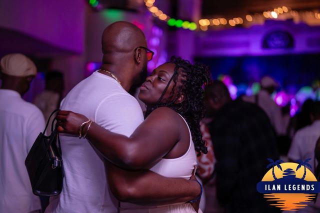 A couple embracing on the dance floor