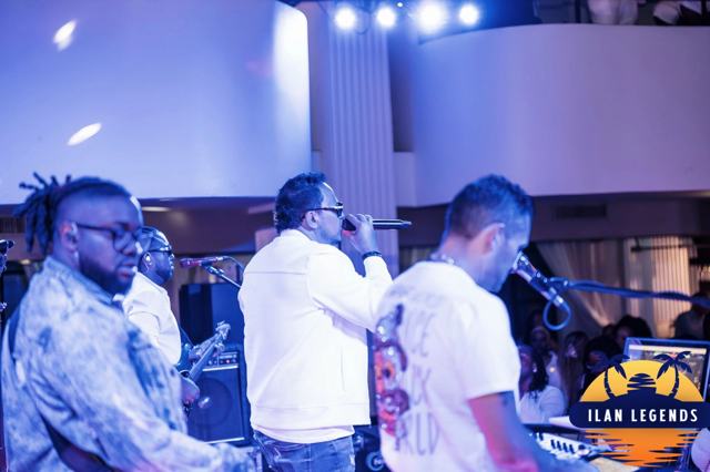 The band on stage
