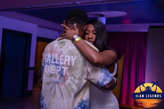 Guests hugging